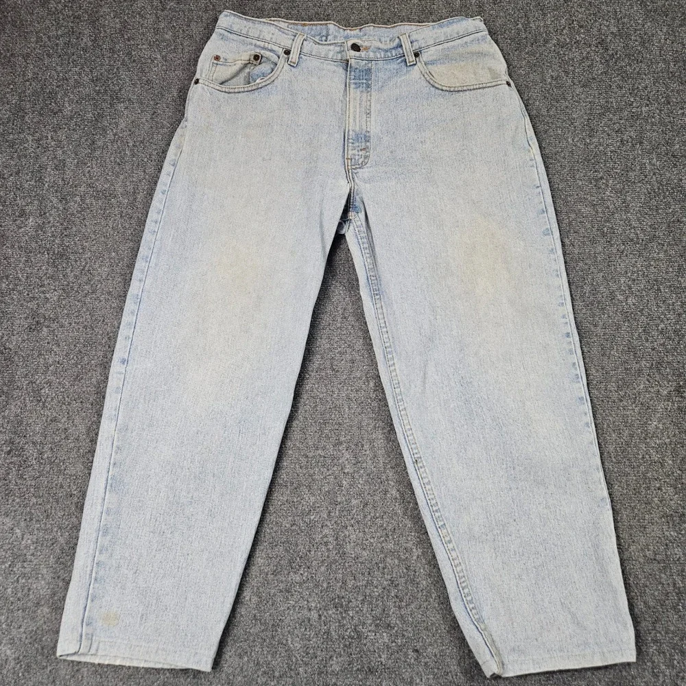 Levis 560 Jeans‎ 36x27 Light Wash Relaxed Tapered Hemmed Vintage 90s Made in USA